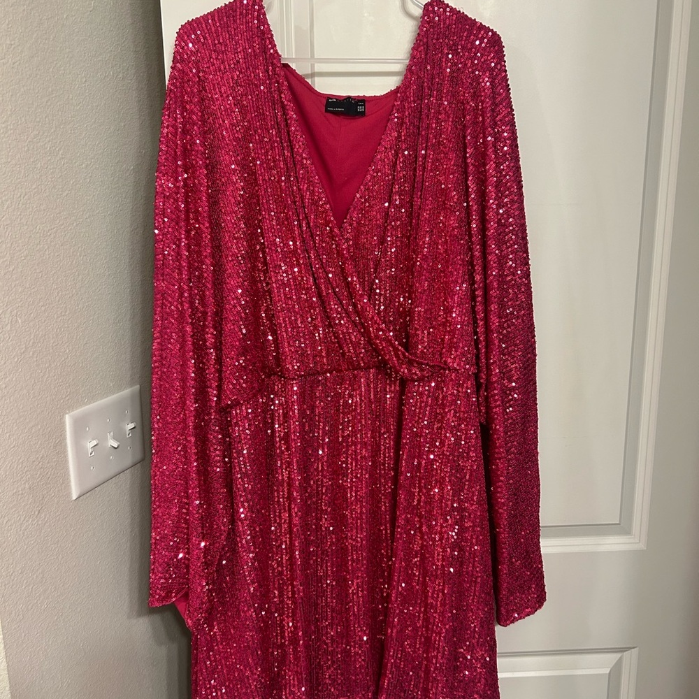 Sparkly Pink Wrap Dress - like new!